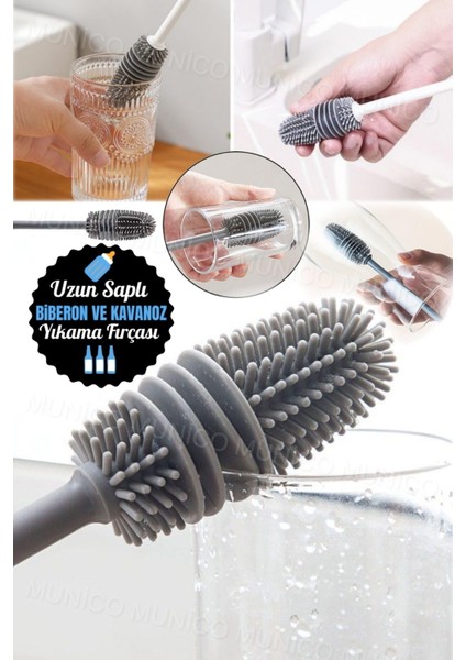 Uzun Saplı Silikon Bardak ve Cam Temizlik Fırçası, Güçlü ve Hijyenik Temizlik Aracı modelleri