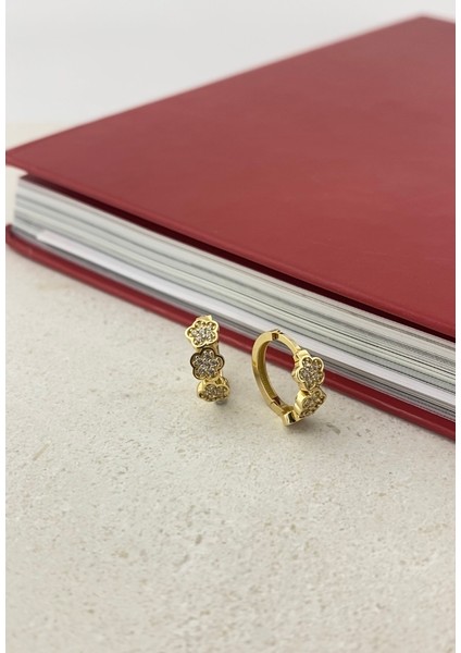 14 Ayar Altın Taşlı Papatya Küpe fiyatları