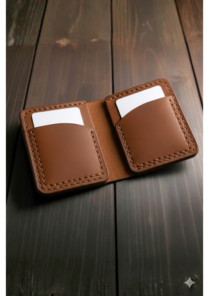Gerçek Deri El Yapımı Hakiki Deri Cüzdan Kartlık Italyan Dikiş Premium Hakiki Deri