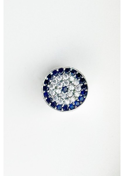 Yerli Üretim Taşlı Nazar Göz Gümüş Charm