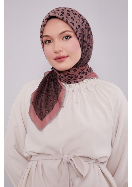 Kiremit Leopar Desen Soft Eşarp modelleri