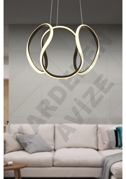 3 Renkli Siyah Dalga Sarkıt Modern LED Avize, Şık ve Dikkat Çekici Tasarım modelleri