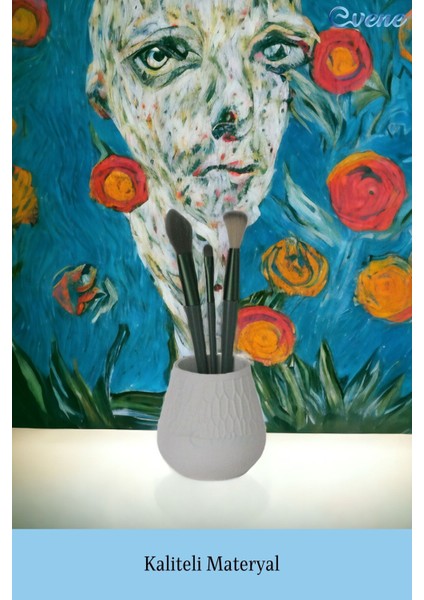 Beyaz Makyaj Organizeri Fırçalık Düzenleyici, 3 Bölmeli, Şık ve Pratik Tasarım fırsatları