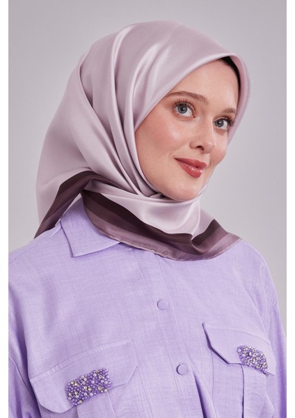 A.lila Kenar Bordürlü Twill Ipek Eşarp fiyatları