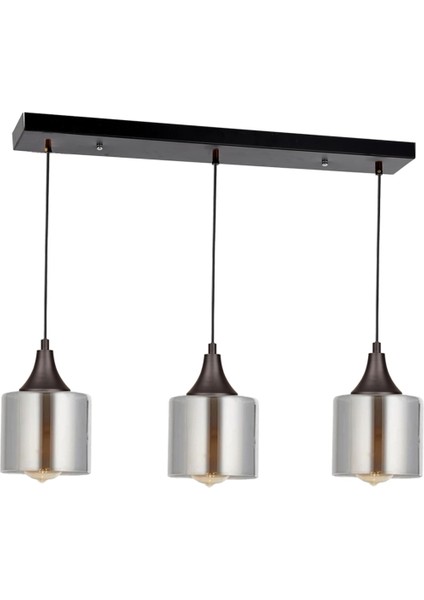 Şık Füme 3’lü Sıralı Modern Avize, Evinize Zarafet Katın fiyatları