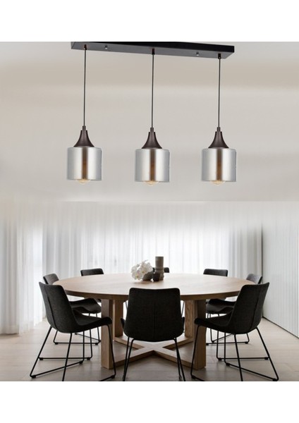 Şık Füme 3’lü Sıralı Modern Avize, Evinize Zarafet Katın modelleri