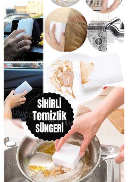 Çok Amaçlı Temizlik Süngeri, Melamin, Çiziksiz Parlatıcı, Dayanıklı ve Kullanışlı