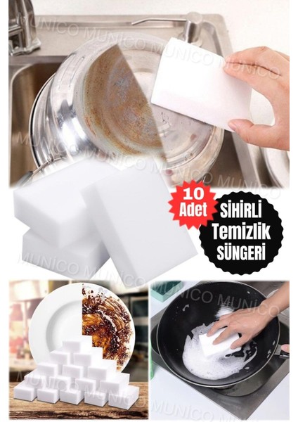 10 Adet Güçlü Çok Amaçlı Temizleyici Sünger, Parlak ve Temiz Yüzeyler Için fırsatları