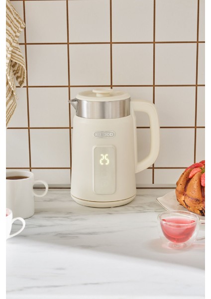 Bej Retro Tasarımlı Çok Fonksiyonlu Su Isıtıcı, Hızlı ve Güvenli Kullanım indirimleri