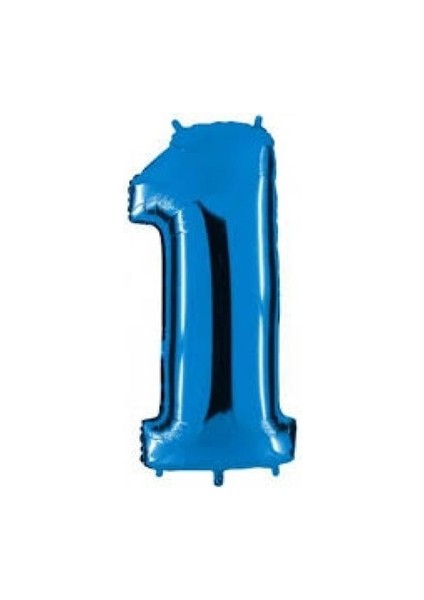 1 Rakamı Mavi Folyo Balon 16 Inch 40 cm