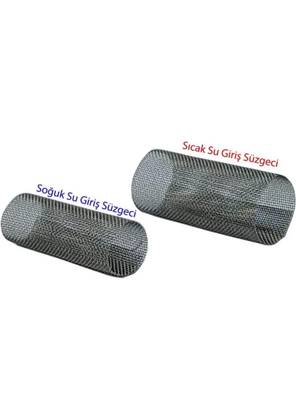 Uzun Tip Kombi Pislik Tutucu Filtresi 2 Li Takım (Sıcak + Soğuk Su) - Petek Kombi Bakımı Filtre Süzgeç Tamiri - Kombi Bağlantı Seti Tamir Süzgeci