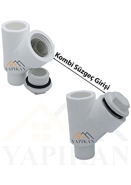 Uzun Tip Kombi Pislik Tutucu Filtresi 2 Li Takım (Sıcak + Soğuk Su) - Petek Kombi Bakımı Filtre Süzgeç Tamiri - Kombi Bağlantı Seti Tamir Süzgeci modelleri