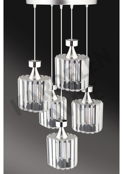 Krom 5'li Sarkıt Kristal Avize, Şık ve Parlak Aydınlatma Seçeneği fiyatları