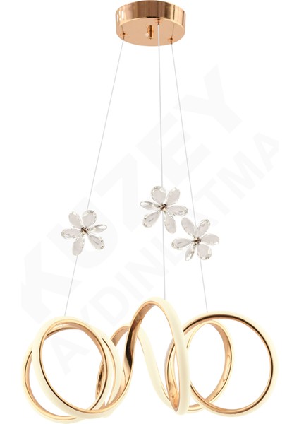 4'lü Dalga Taşlı LED Avize, Kumandalı, 3 Renk Işıklı, Şık ve Modern Tasarım indirimleri