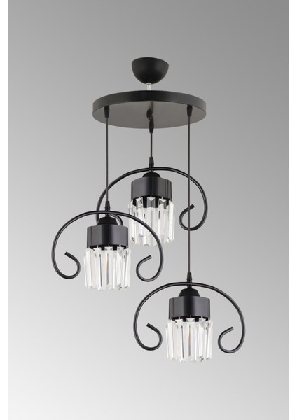 Şık Siyah Sarkıt Tepsi, Kristal Taş Detaylı, Zarif Avize Dekoru fiyatları