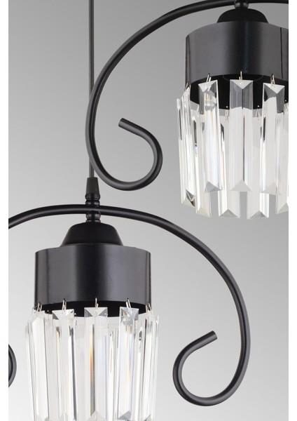 Şık Siyah Sarkıt Tepsi, Kristal Taş Detaylı, Zarif Avize Dekoru fırsatları