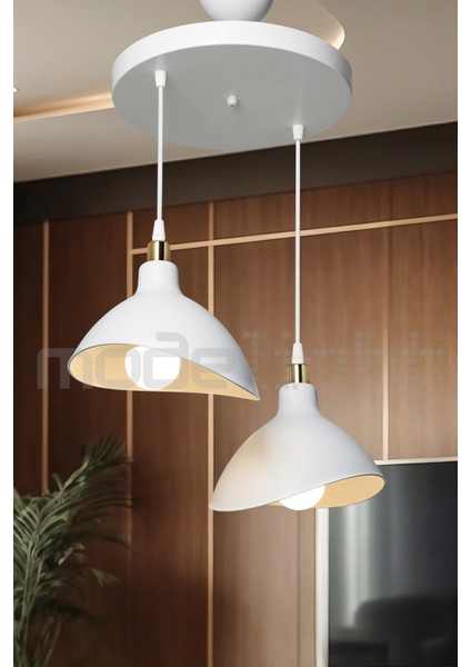 Beyaz 2'li Avize, Salon, Oturma Odası, Çocuk Odası, Yemek, Yatak Odası, Antre, Mutfak