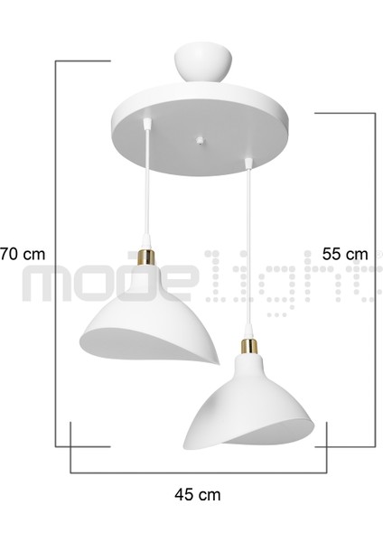 Beyaz 2'li Avize, Salon, Oturma Odası, Çocuk Odası, Yemek, Yatak Odası, Antre, Mutfak fırsatları