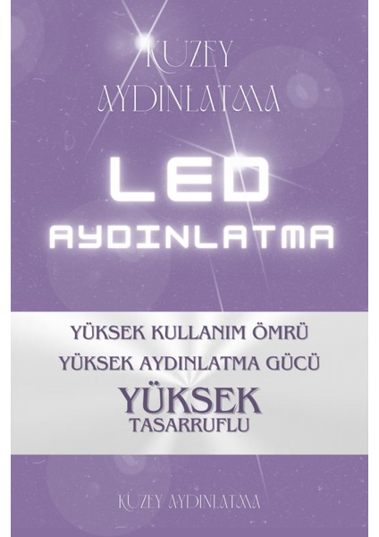 3 Renk Yanıp Sönen LED Avize, Kumandalı, Metalik Tasarım