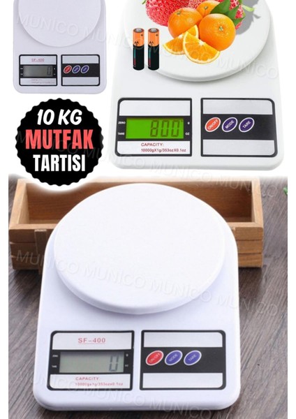Dijital Mutfak Terazisi, 10 kg Kapasite, Hassas Ölçüm, Otomatik Kapanma, Pratik Kullanım
