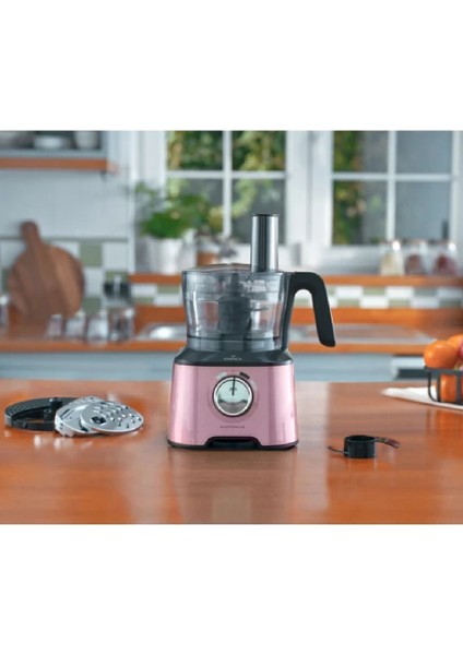 2000W Güçlü Pembe Çok Fonksiyonlu Mutfak Robotu ve Blender Seti