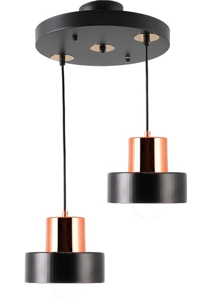 Şık Siyah 2'li Modern Avize, Ev ve Ofis Dekoru Için Tasarım Parçası fiyatları