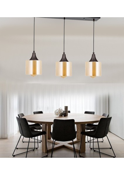 Şık Siyah 3’lü Sıralı Avize, Modern ve Zarif Tasarım, Parlak ve Dayanıklı Malzeme fiyatları