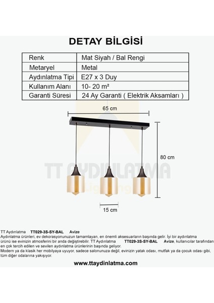 Şık Siyah 3’lü Sıralı Avize, Modern ve Zarif Tasarım, Parlak ve Dayanıklı Malzeme fırsatları