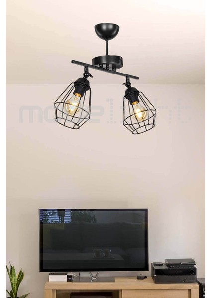 Şık Siyah 2'li Avize Seti, Modern ve Zarif Aydınlatma Çözümü