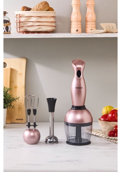 3'lü Midi Plus Blender Seti, Rosegold, 1000W, Şık ve Güçlü Mutfak Gereci