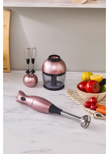 3'lü Midi Plus Blender Seti, Rosegold, 1000W, Şık ve Güçlü Mutfak Gereci modelleri