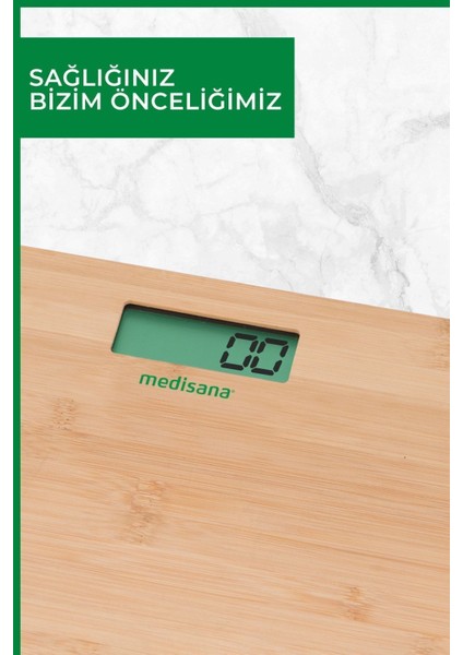Dijital Bambu Tasarımlı Geniş Ekranlı Banyo Tartısı, Beyaz, 2 Yıl Garanti fırsatları