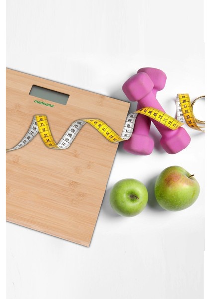 Dijital Bambu Tasarımlı Geniş Ekranlı Banyo Tartısı, Beyaz, 2 Yıl Garanti