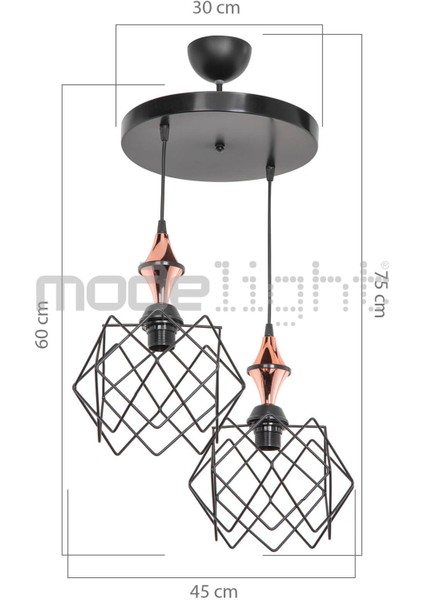 Iki Parçalı Metalik Avize, Şık ve Modern Tasarım, Evinize Zarafet Katın fırsatları