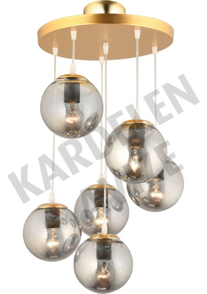 6'lı Füme Camlı Altın Renk Sarkıt Tepsi Seti fiyatları