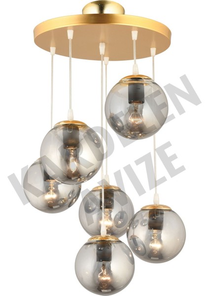 6'lı Füme Camlı Altın Renk Sarkıt Tepsi Seti modelleri