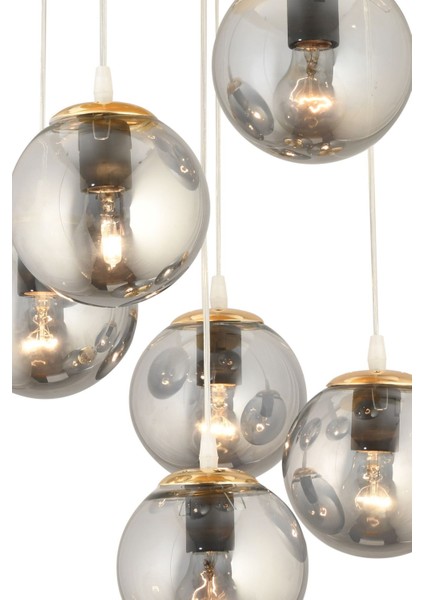 6'lı Füme Camlı Altın Renk Sarkıt Tepsi Seti fırsatları