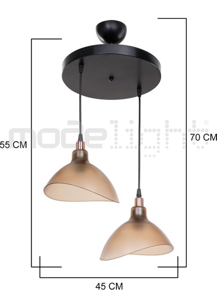 Şık 2'li Avize Bal Seti, Çok Amaçlı Kullanıma Uygun, Modern Tasarım, Siyah Renk fırsatları