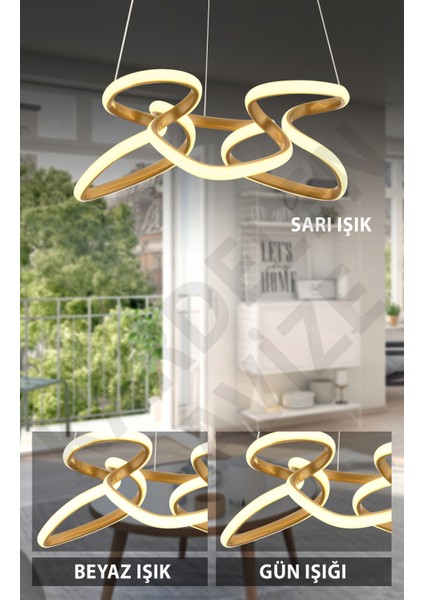Renkli Eskitme Çilek 4'lü Sarkıt Modern LED Avize indirimleri