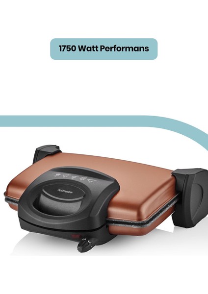 Renkli, 1750W, 5 Kademeli Isı Ayarlı Granit Plakalı Tost ve Izgara Makinesi