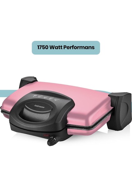 Pembe 1750W Granit Çıkarılabilir Plakalı Çok Fonksiyonlu Izgara ve Tost Makinesi