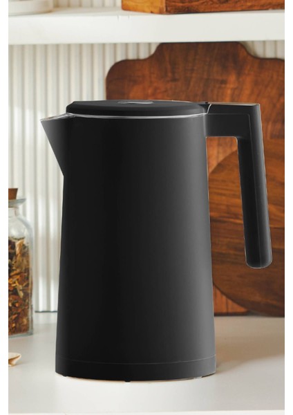 Siyah Çift Cidarlı 2200W Sıcaklık Ayarlı 1,7l Su Isıtıcı fiyatları