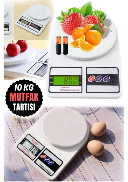 Su Geçirmez Dijital Mutfak Tartısı, 10 kg Kapasite, Hassas ve Kullanımı Kolay