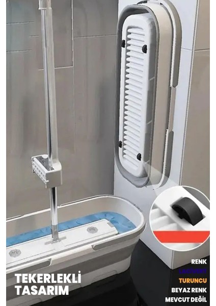 Kendinden Sıkmalı Katlanabilir Tekerlekli Mop Seti ve Yedek Bez fırsatları