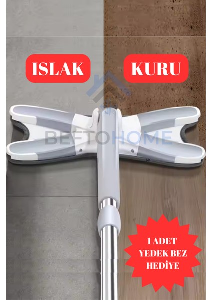 Kendinden Sıkmalı Temizlik Paspası, Pratik Yer ve Duvar Silme Mopu, Yedek Bezli modelleri