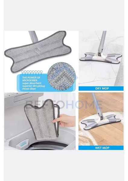 Kendinden Sıkmalı Temizlik Paspası, Pratik Yer ve Duvar Silme Mopu, Yedek Bezli fırsatları