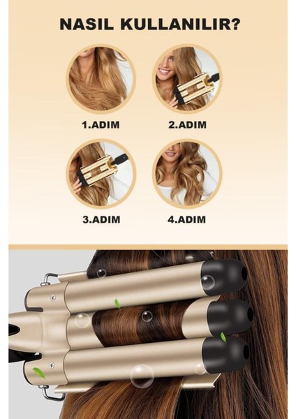 Renkli Seramik Su Dalgası Saç Şekillendirici Profesyonel Dp-46 indirimleri