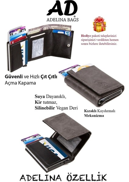Gri Deri El ve Omuz Çanta ile Mekanizmalı Kartlık Seti indirimleri