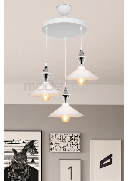 Krom 3'lü Maya Sarkıt, Şık ve Modern Iç Dekorasyon Aksesuarı