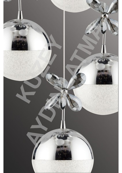 4'lü Beyaz Krom Kumandalı Ledli Modern Aydınlatma, 3 Renkli Işık Seçeneği modelleri